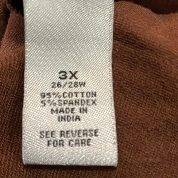 LIZ & ME for CATHERINES BROWN BEADED NECK SLEEVELESS TEE.BROWN IN PLUS SZ 3X EUC - Picture 5 of 10